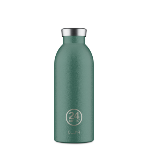24Bottles Clima Bottle Rustic Moss Green front view on a pure white background