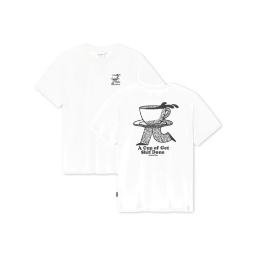 Dedicated T-shirt Stockholm Coffee Runner White – T-shirt on a pure white background