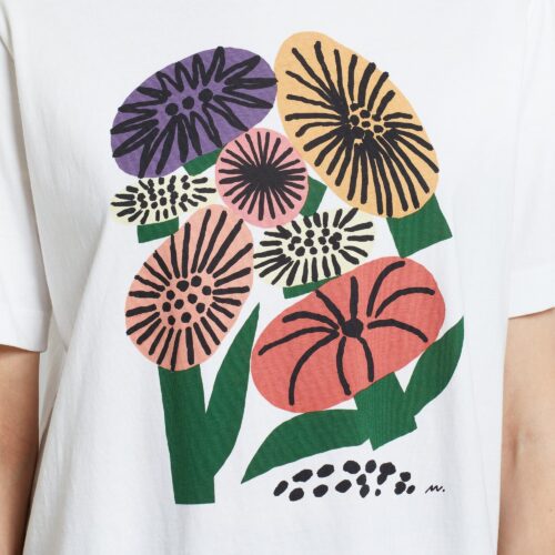 Dedicated T-shirt Vadstena Memphis Flowers White – T-shirt detail 2