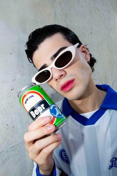 DOIY Beer Socks lifestyle image with model