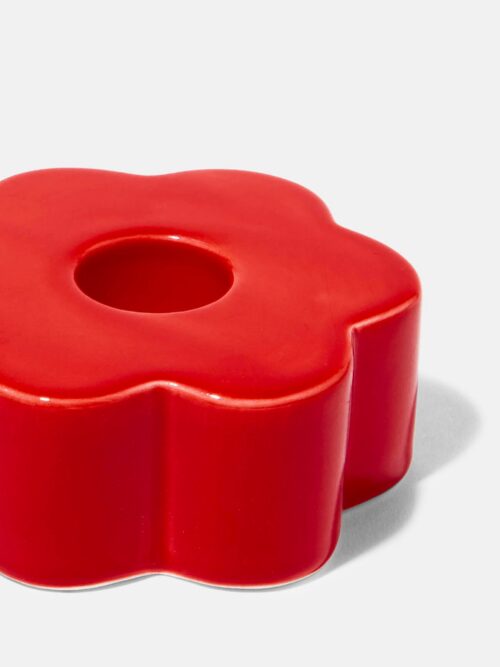 DOIY Daisy Candle Holder Red close-up detail