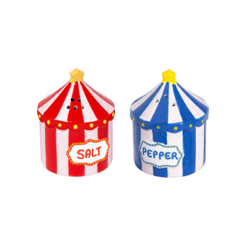 DOIY Funfair Salt & Pepper Shakers on a pure white background