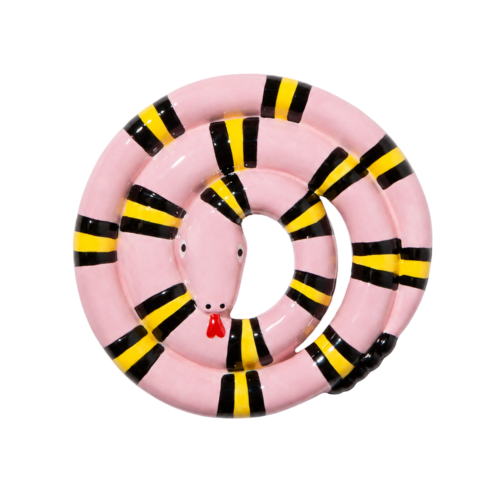 DOIY Snake Trivet Pink on a pure white background