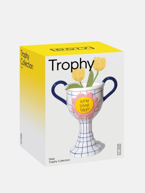 DOIY Trophy Vase You’re Doing Great White close-up detail