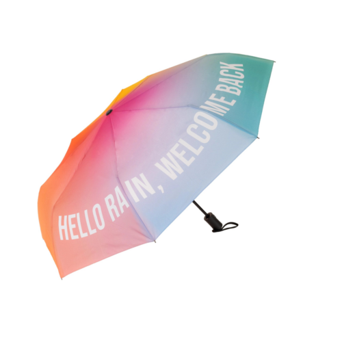 Fisura Kokkupandav vihmavari “Hello Rain, Welcome Back” Mitmevärviline avatuna valgel taustal