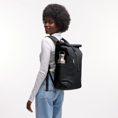 Got Bag Rolltop Easy Monochrome Black worn by a model