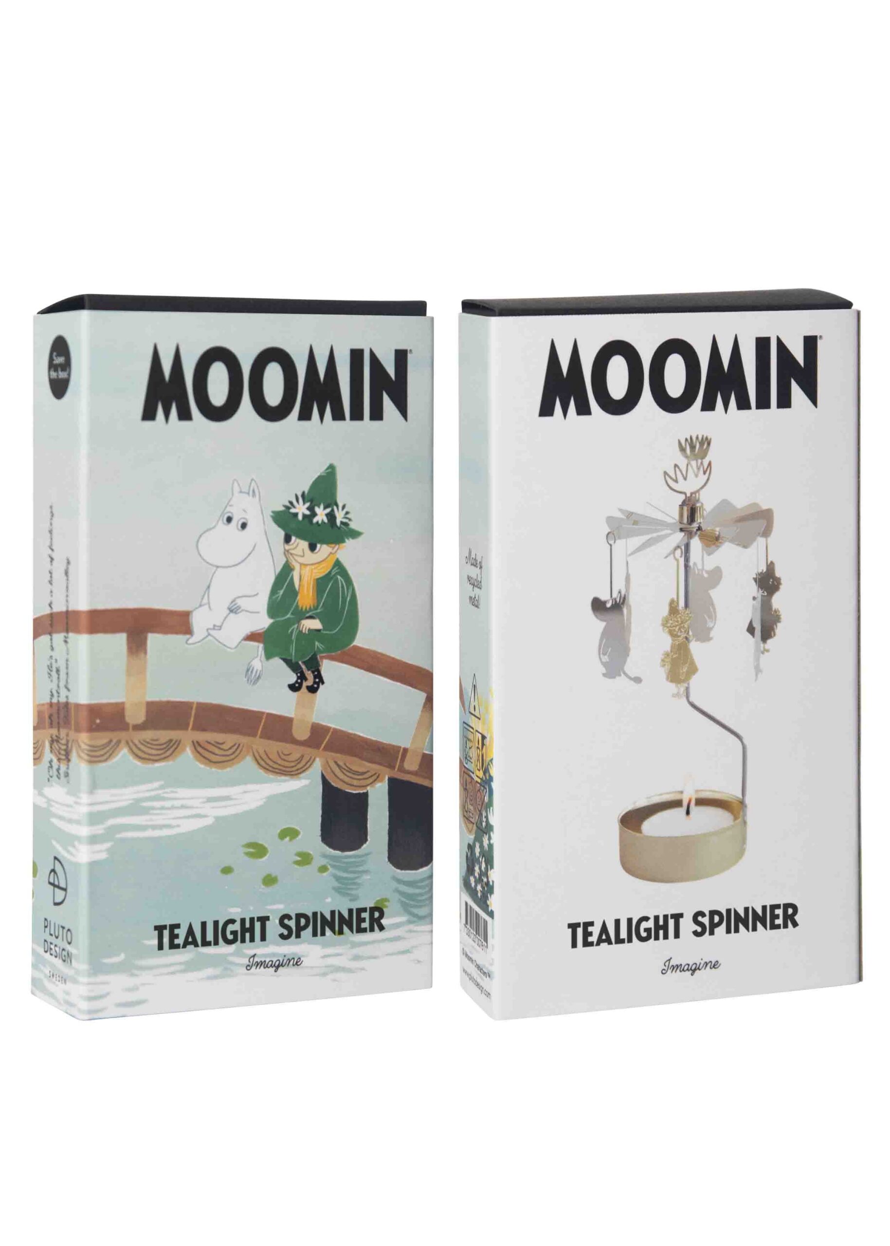 Pluto Design pöörlev küünlaalus Moomin Imagine tootepakend