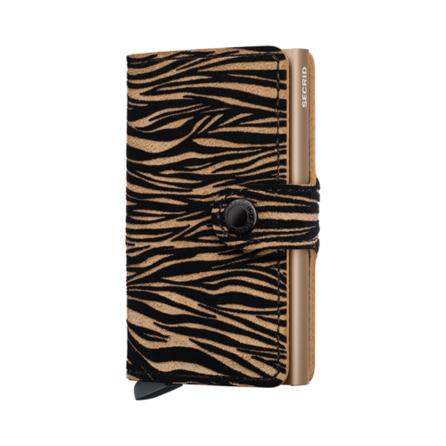Secrid Miniwallet Leo Beige closed front view on a pure white background