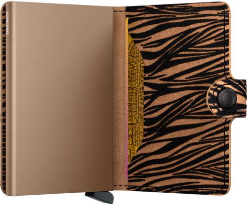 Secrid Miniwallet Leo Beige open card compartment view