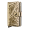 Secrid Miniwallet Crunch Gold closed front view on a pure white background