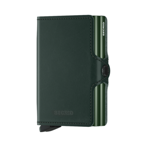 Secrid Twinwallet Original Green closed front view on a pure white background