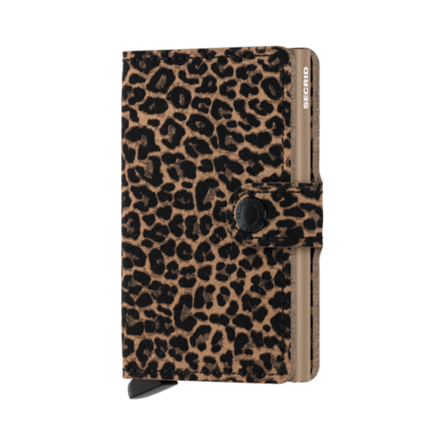Secrid Miniwallet Leo Beige closed front view on a pure white background