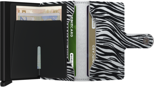 Secrid Miniwallet Zebra Light Grey open interior view