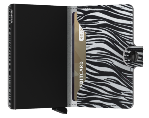 Secrid Miniwallet Zebra Light Grey open card compartment view