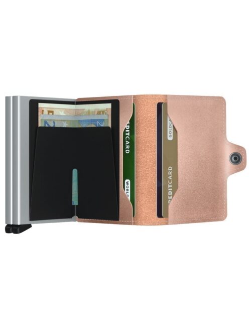 Secrid Twinwallet Metallic Rose-Silver open interior view