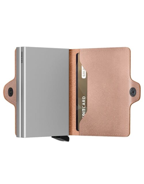 Secrid Twinwallet Metallic Rose-Silver open card compartment view