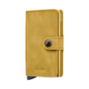 Secrid Miniwallet Vintage Yellow closed front view on a pure white background