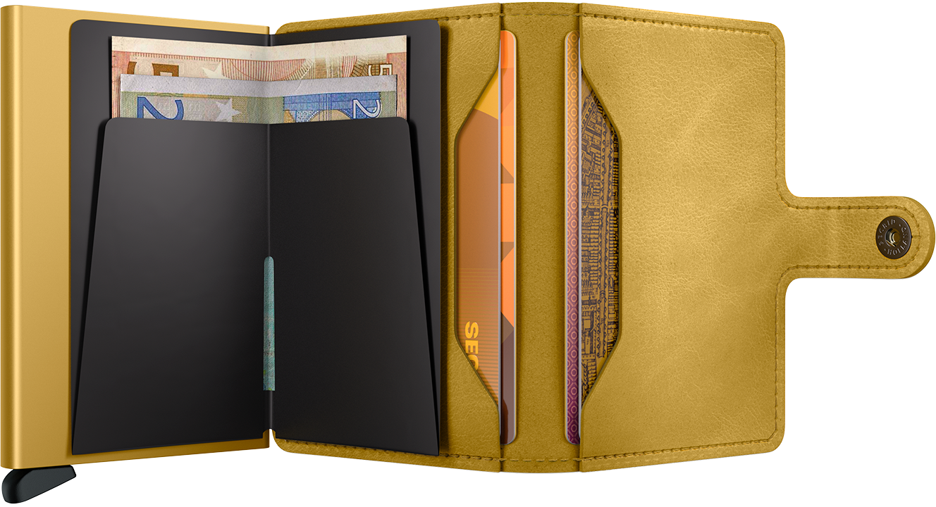 Secrid Miniwallet Vintage Yellow open interior view