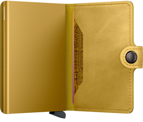 Secrid Miniwallet Vintage Yellow open card compartment view