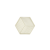 Zone Hexagon Trivet Pear pale yellow-green silicone trivet on a white background