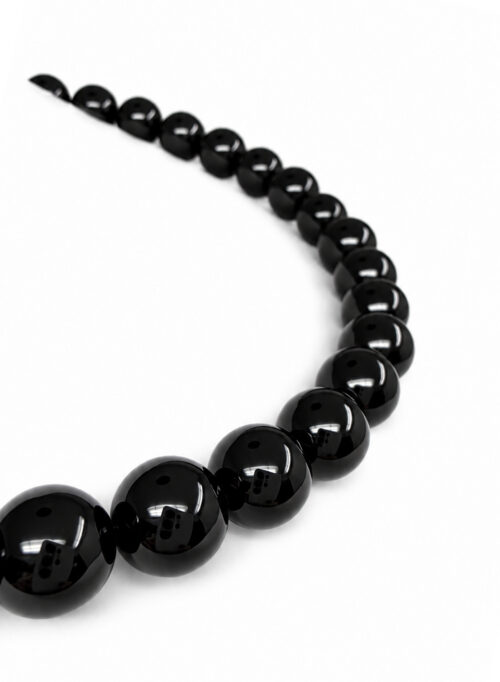 Chromophobia “Black Agate” Choker – close-up of black agate beads