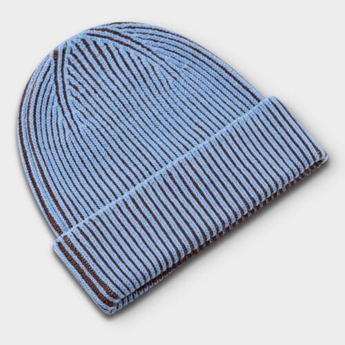 Dedicated Beanie Hemavan Brioche Cappuccino Brown/Cornflower Blue – back view
