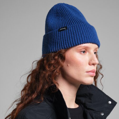 Dedicated Beanie Hemavan Wool Royal Blue – worn by a model