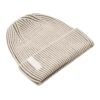 Dedicated Beanie Narvik Brioche Oat White/Leaf Green – on a white background