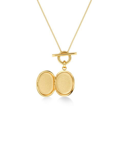 Edblad Behold Locket kaelakee, kullatud 14K — Avatud medaljon
