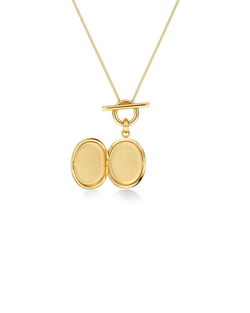 Edblad Behold Locket kaelakee, kullatud 14K — Avatud medaljon