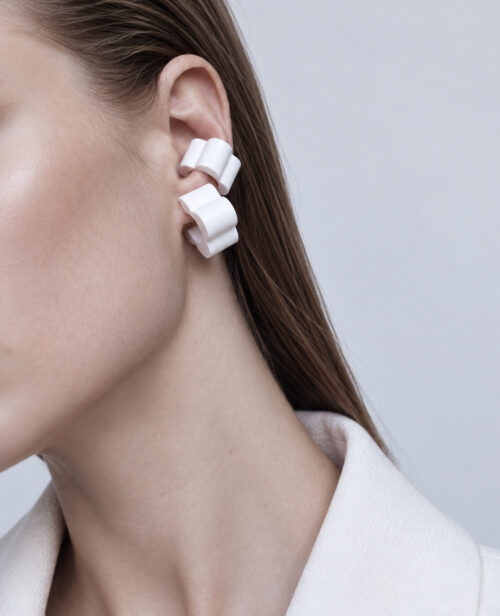 THE AIR Marshmallow Cuff kõrvaehe – Marshmallow Cuff kõrva ülaosas koos Hoop kõrvarõngaga